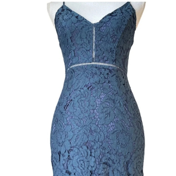 ASTR The Label Lattice Inset Lace spaghetti strap boho party event dress - Picture 11 of 16